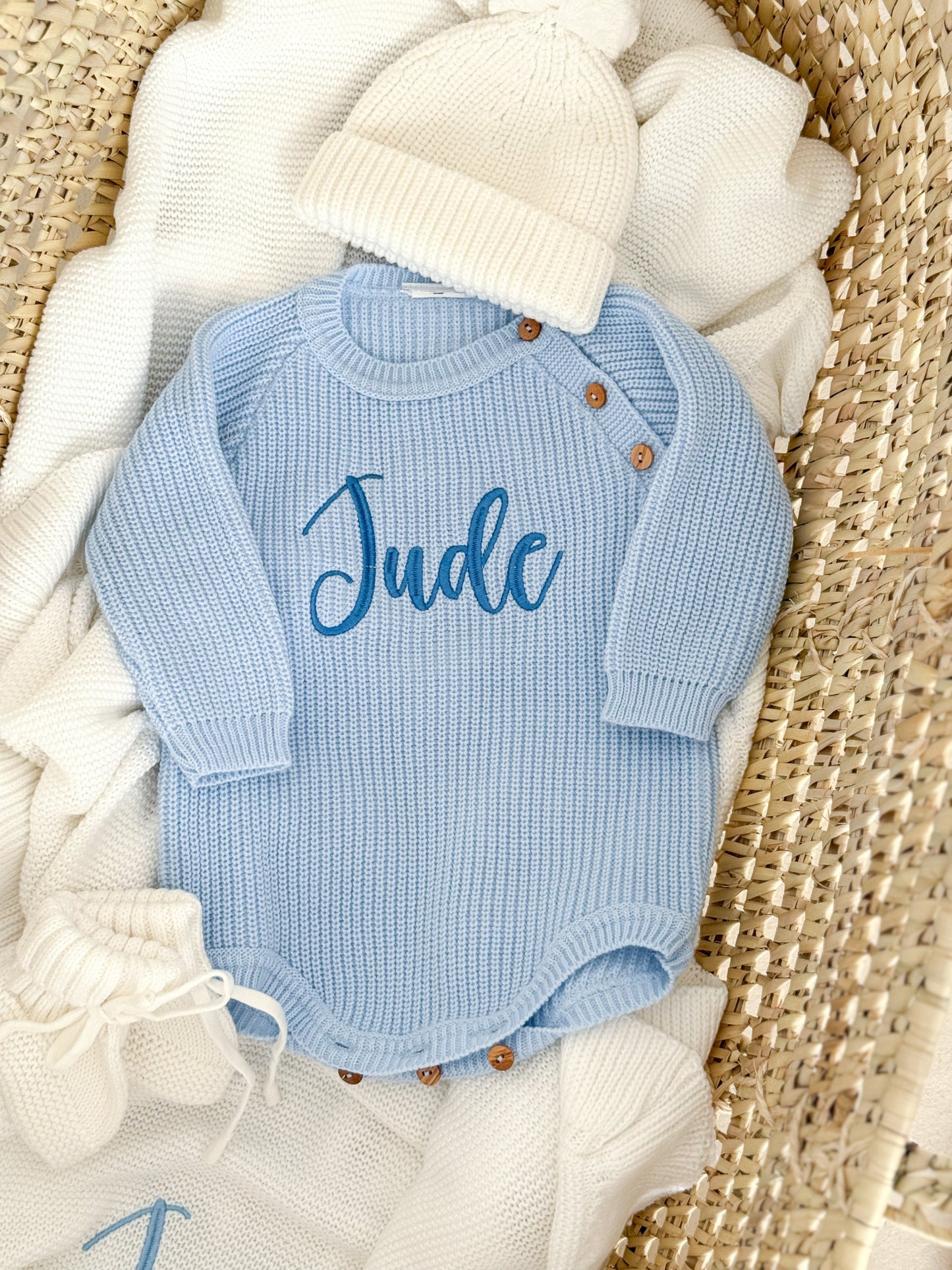 Ivory knitted Baby Bobble Hat