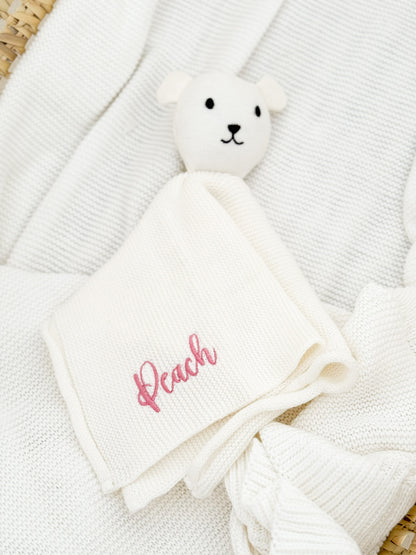 Embroidered Personalised Baby Comforter