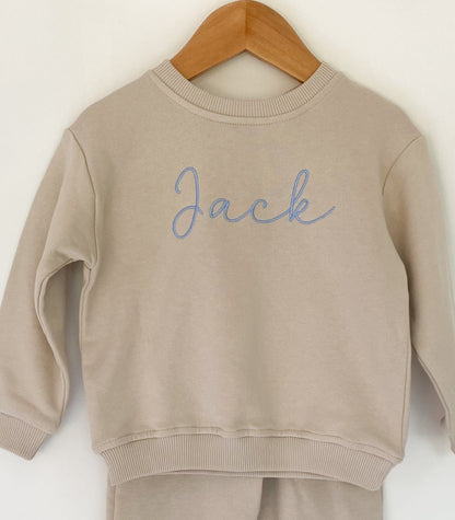 Personalised italic name embroidered sweatshirt