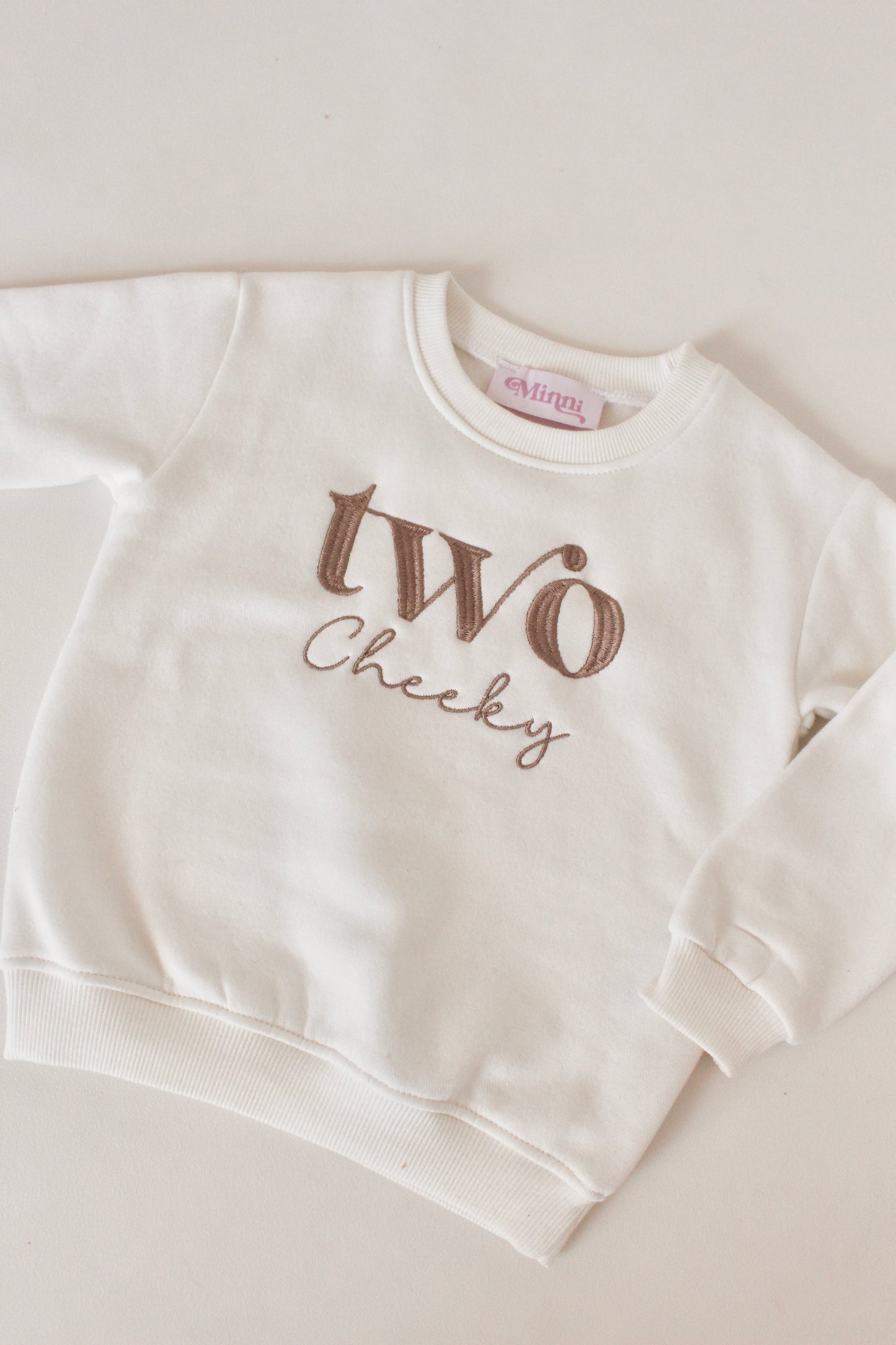 'Two Cheeky' birthday embroidered sweatshirt