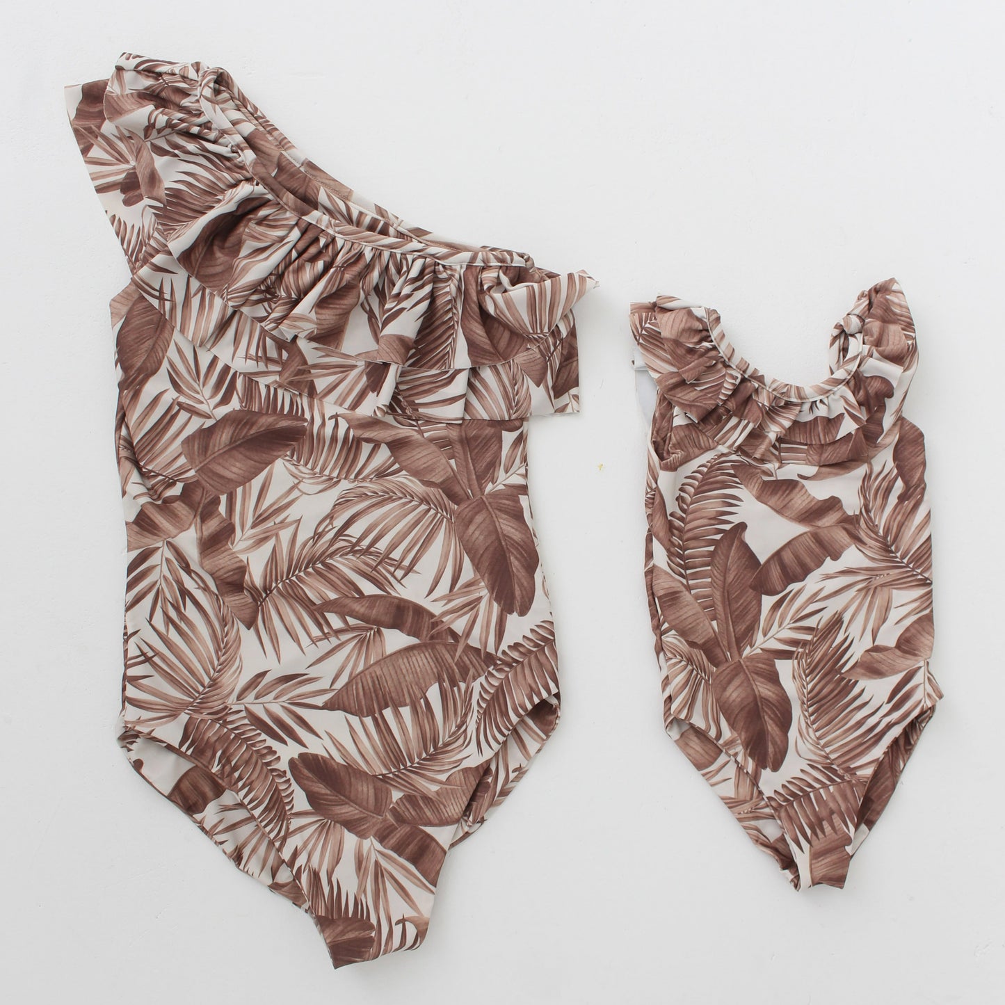Girls jungle print swimsuit with matching turban