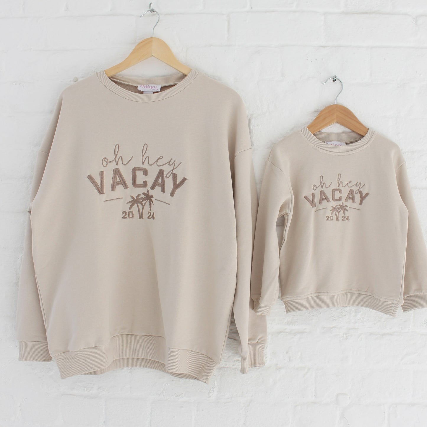 Ladies' 'Oh hey Vacay 24' embroidered holiday mini me sweatshirt