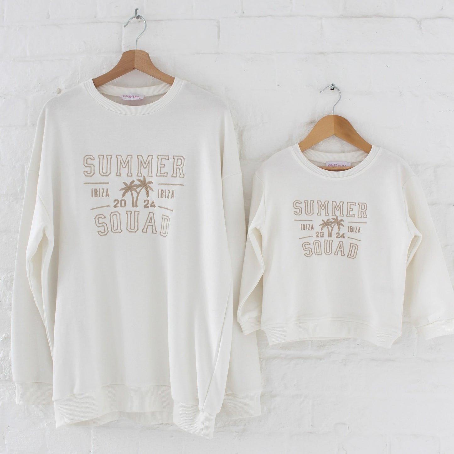 Ladies' 'Summer Squad' embroidered holiday personalised mini me sweatshirt