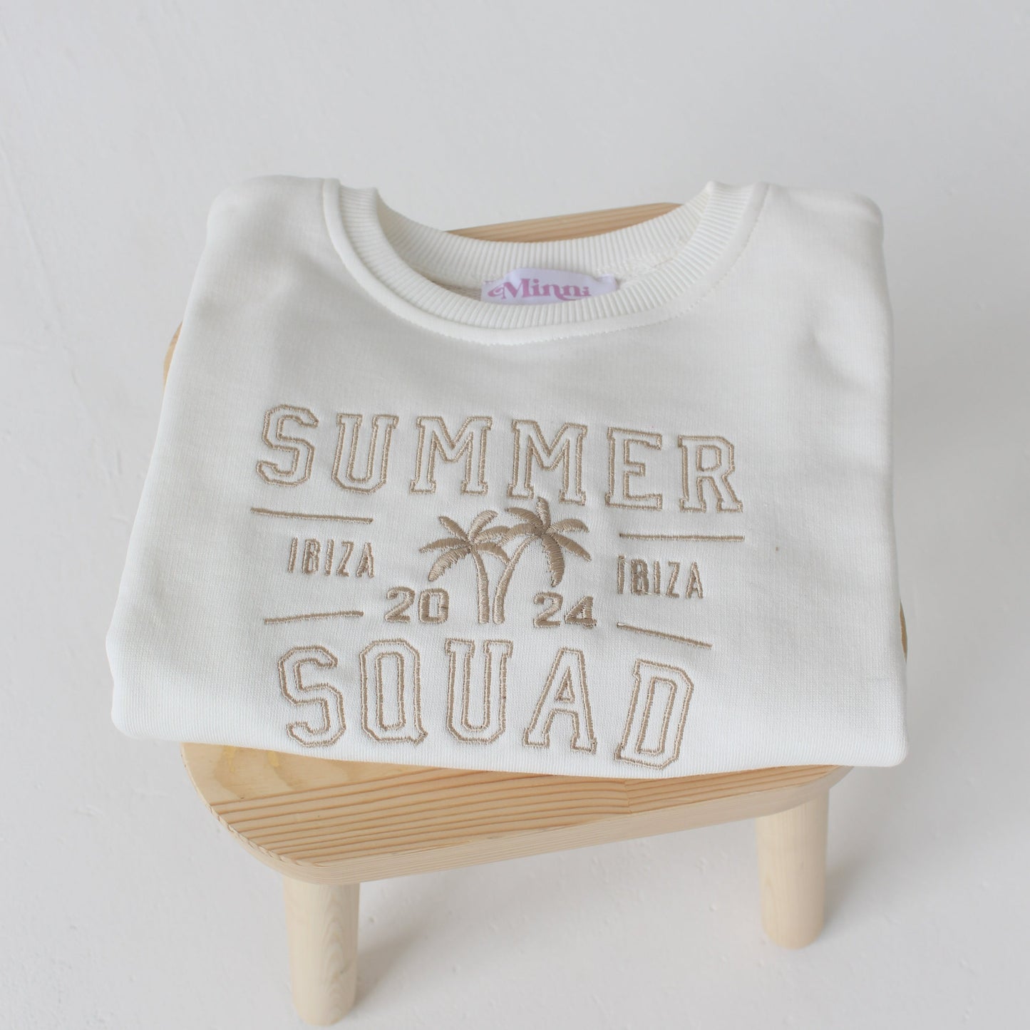 Child's 'Summer Squad' embroidered personalised mini me holiday sweatshirt