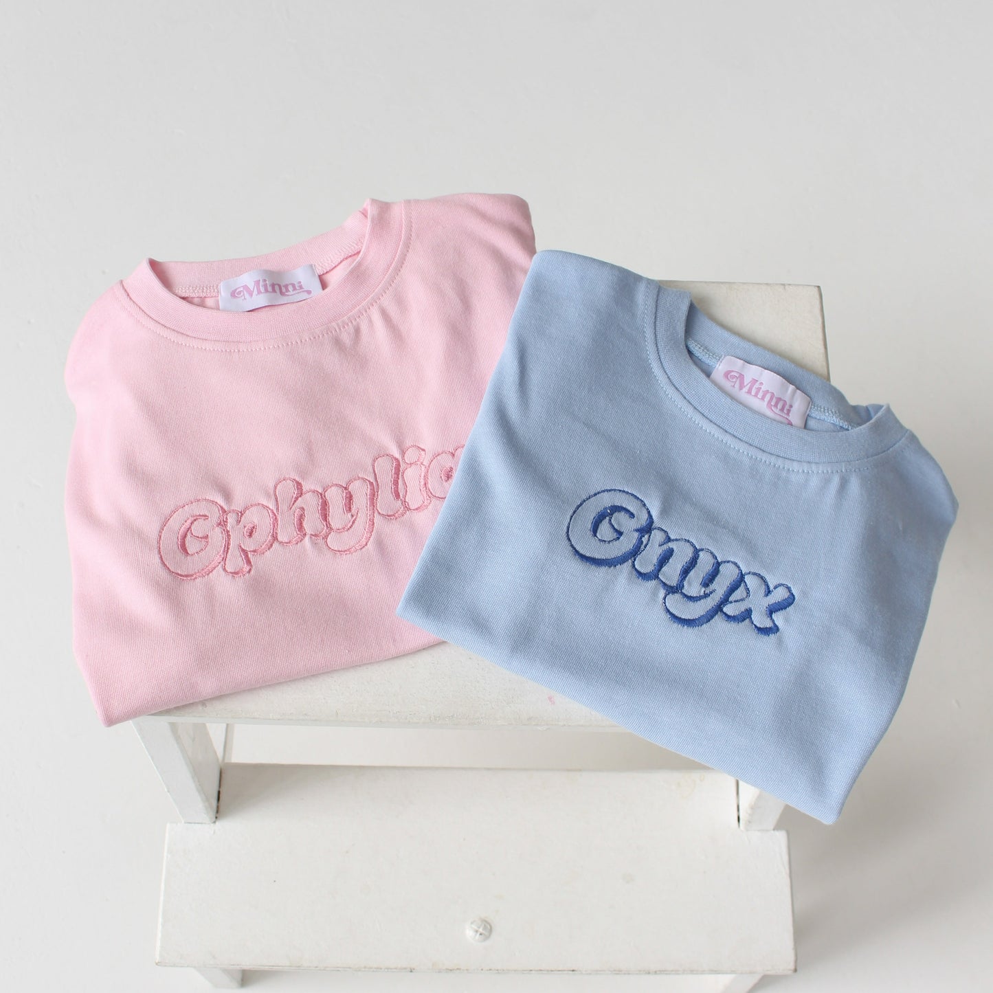 Summer bubble font personalised name embroidered sweatshirt