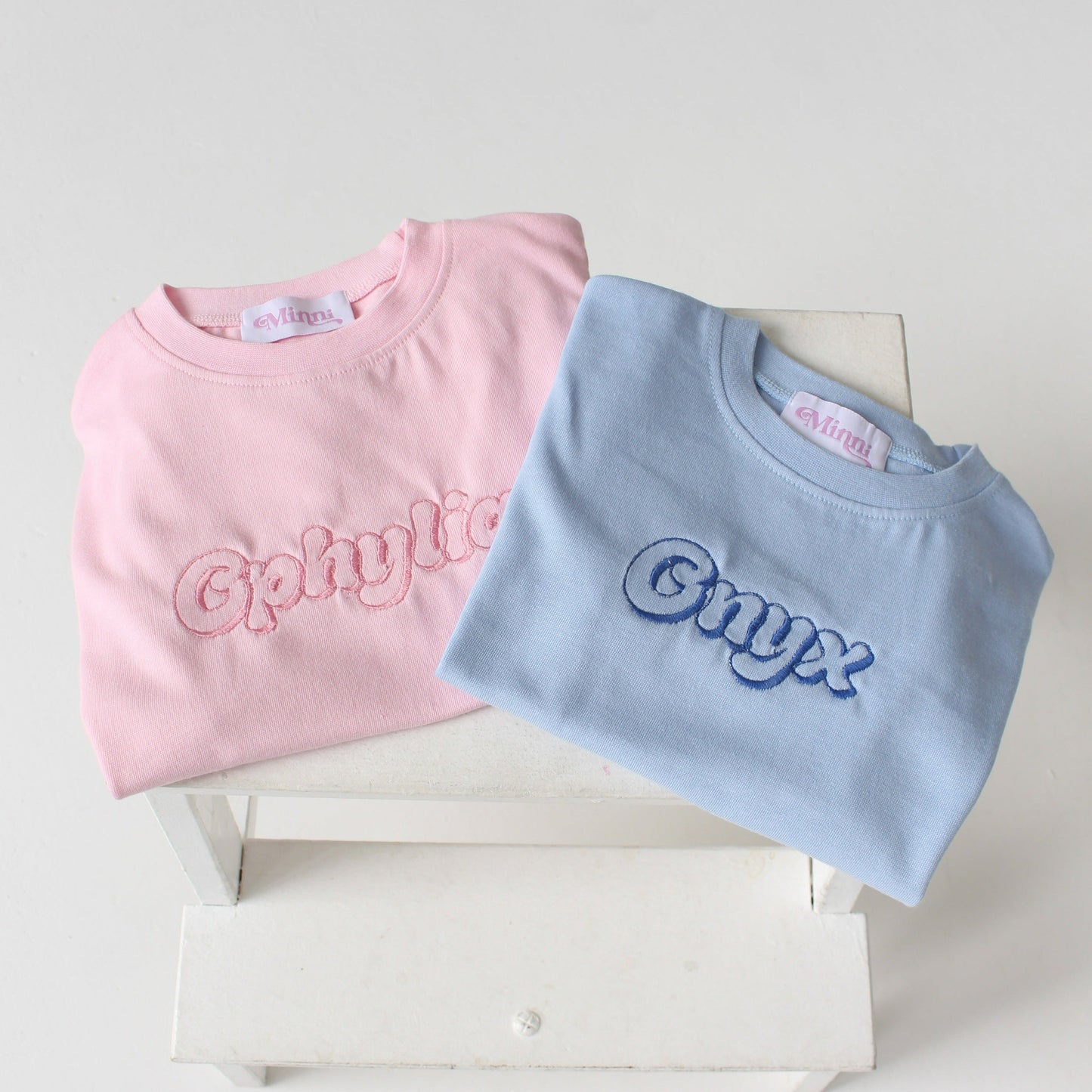 Summer bubble font personalised name embroidered t shirt