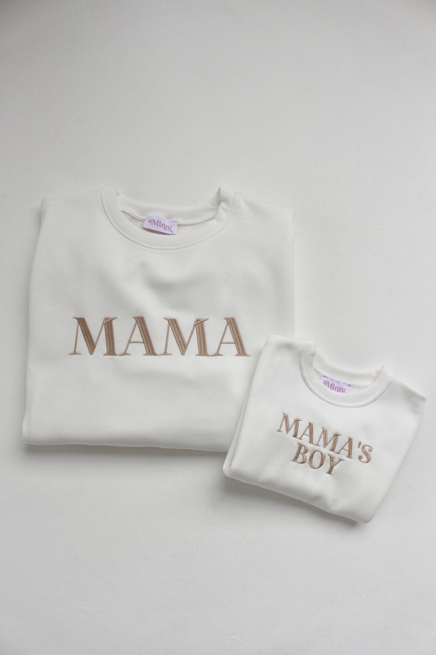 'MAMA'S BOY/GIRL' embroidered matching mini me sweatshirt