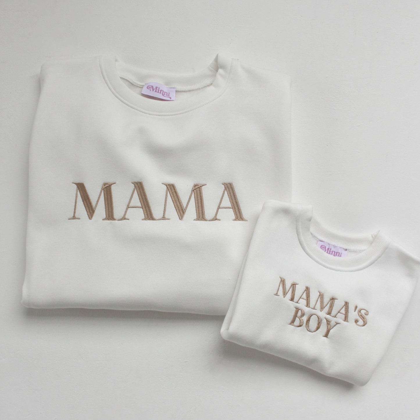 'MAMA'S BOY/GIRL' embroidered matching mini me sweatshirt