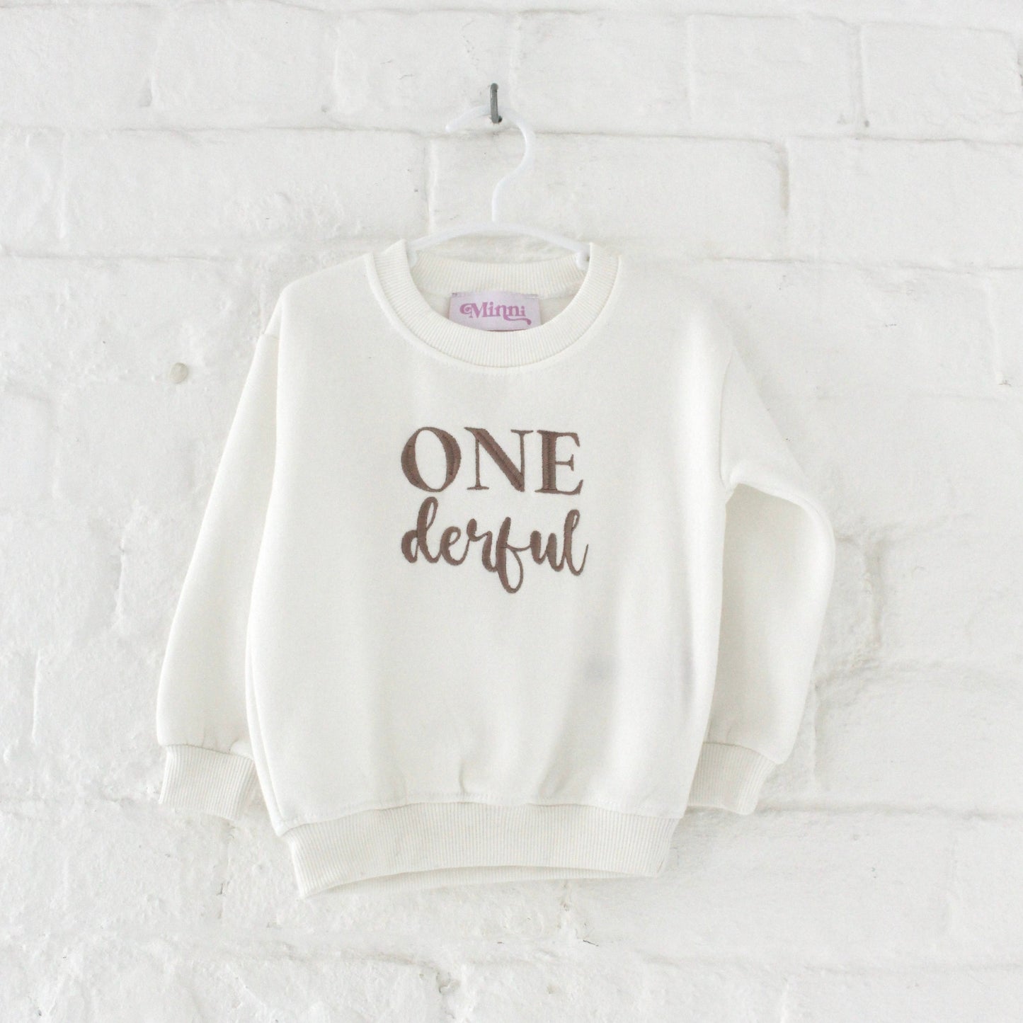 'One-Derful' first birthday embroidered sweatshirt