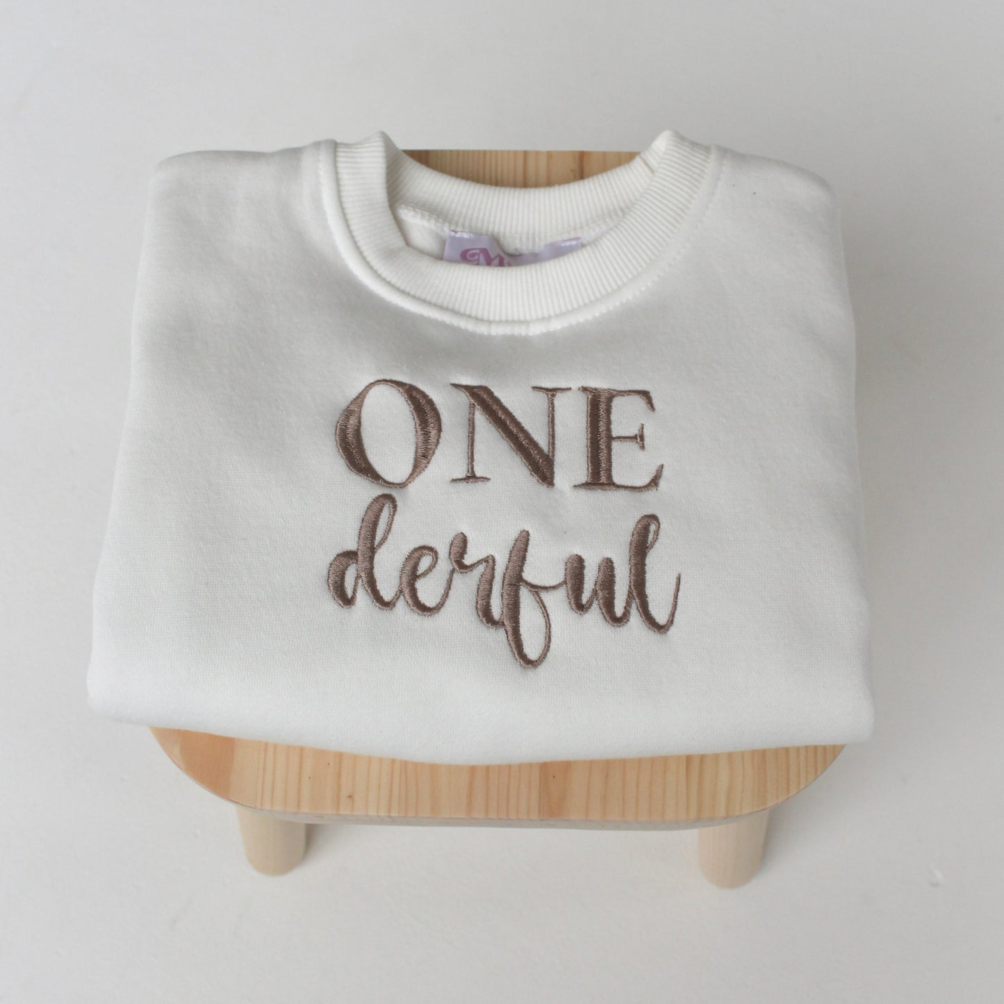 'One-Derful' first birthday embroidered sweatshirt