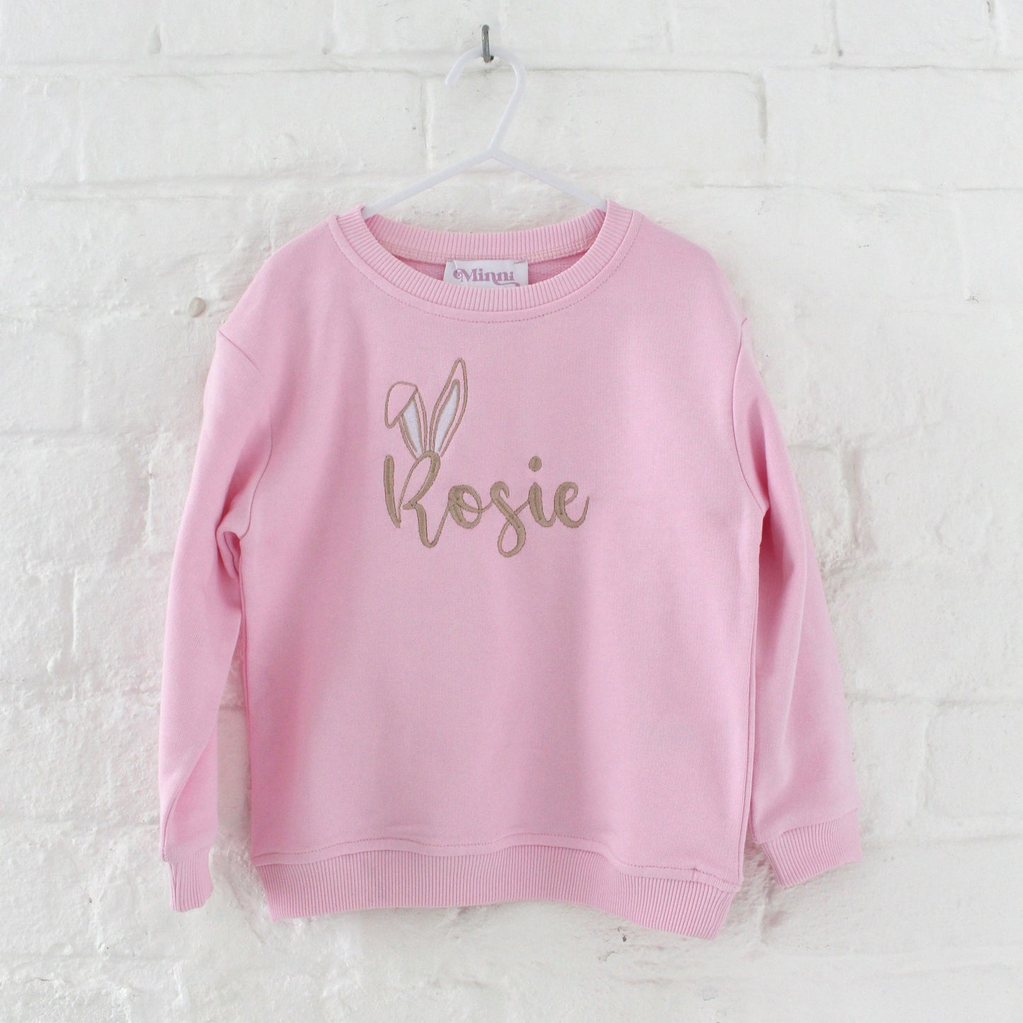 Easter bunny ears personalised name embroidered sweatshirt