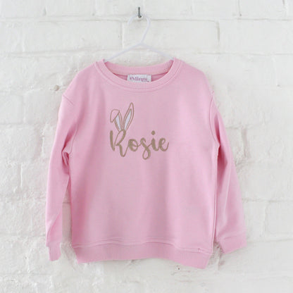 Easter bunny ears personalised name embroidered sweatshirt