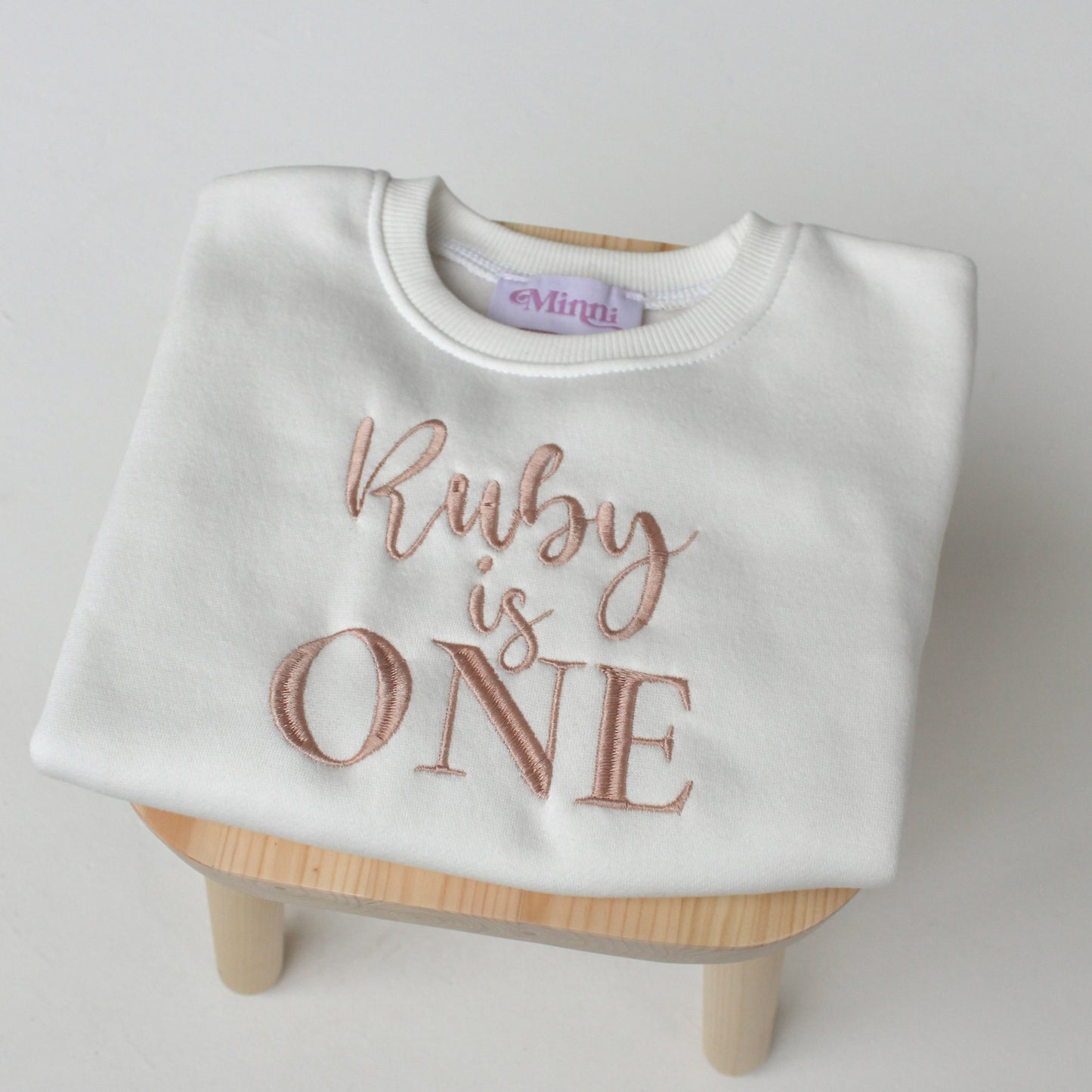 Personalised 'One' first birthday embroidered sweatshirt