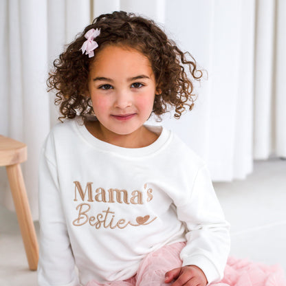 Mama's Bestie embroidered love heart Sweatshirt