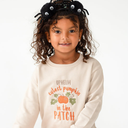 AW 'Cutest pumpkin in the patch' personalised embroidered sweatshirt
