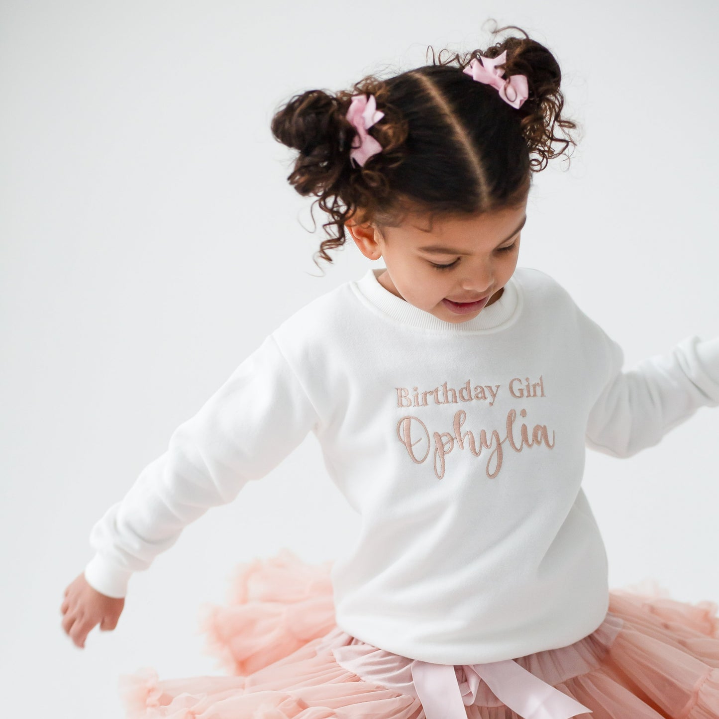 'Birthday girl' large italic personalised embroidered sweatshirt