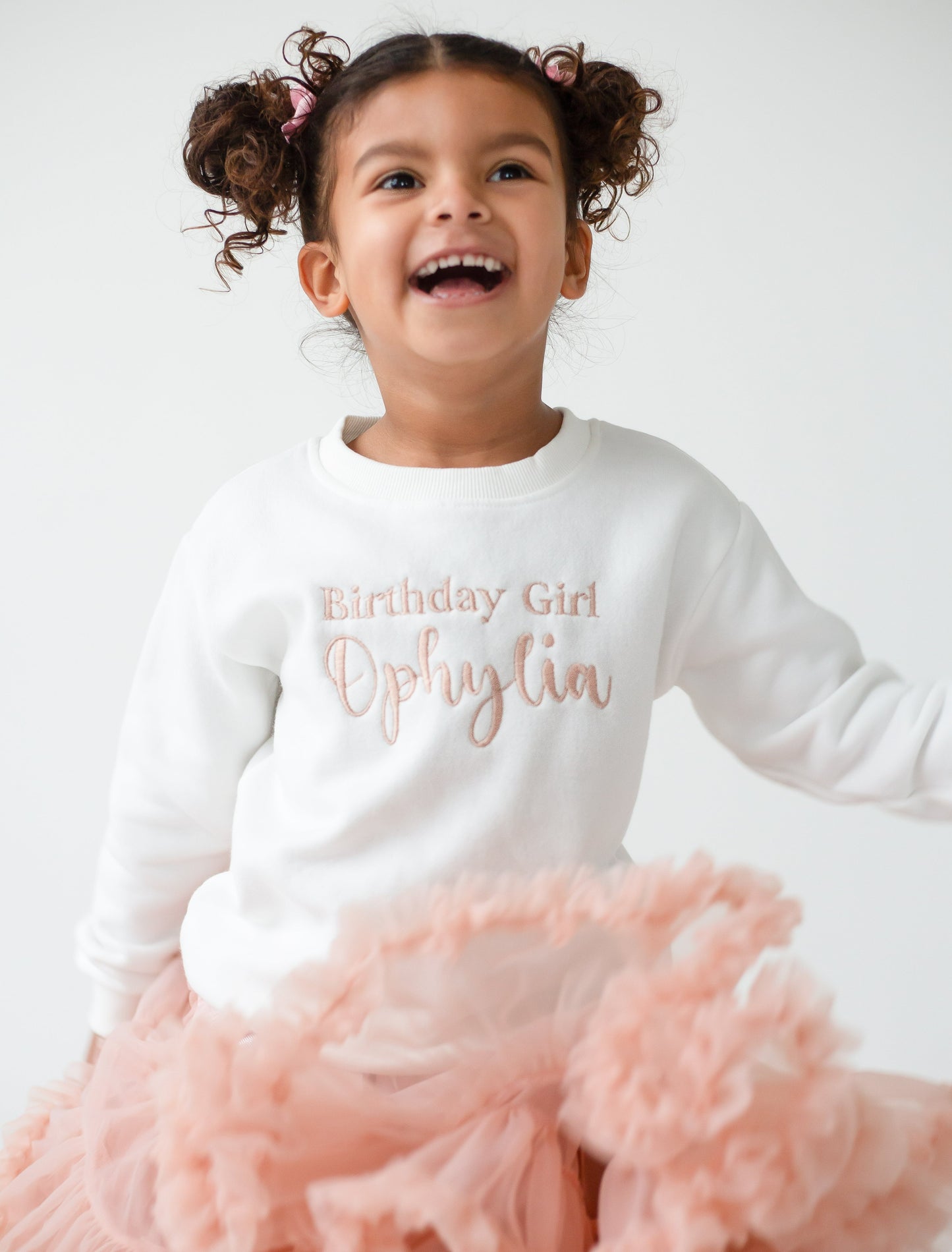 'Birthday girl' large italic personalised embroidered sweatshirt