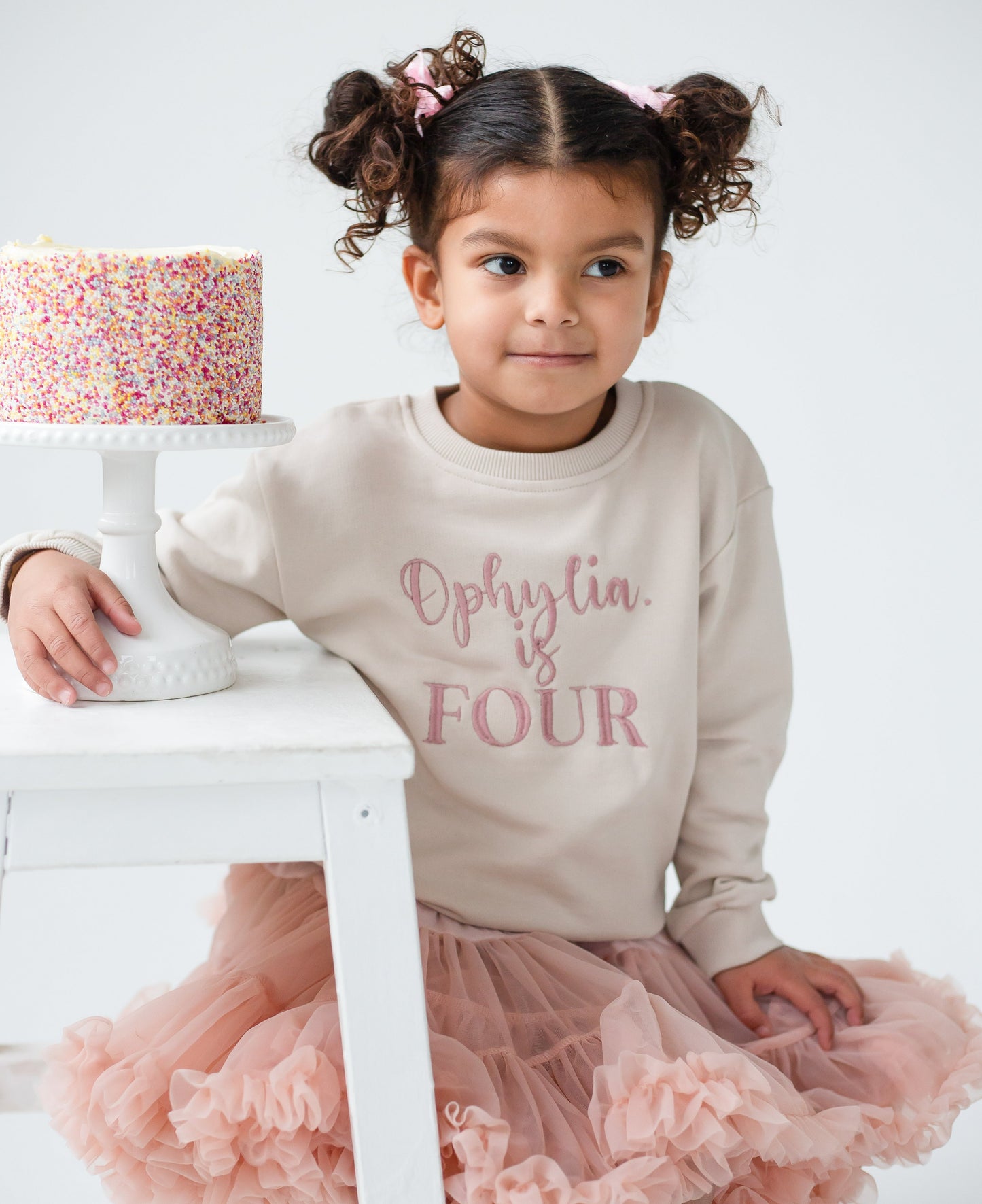 Personalised 'Four' Fourth birthday embroidered sweatshirt