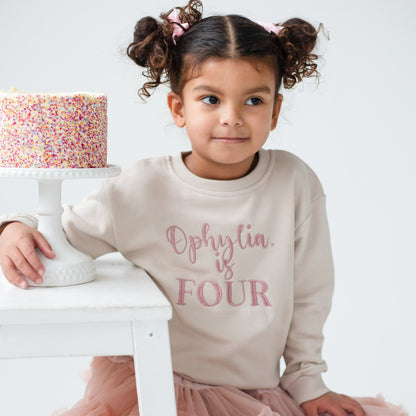 Personalised 'One' first birthday embroidered sweatshirt