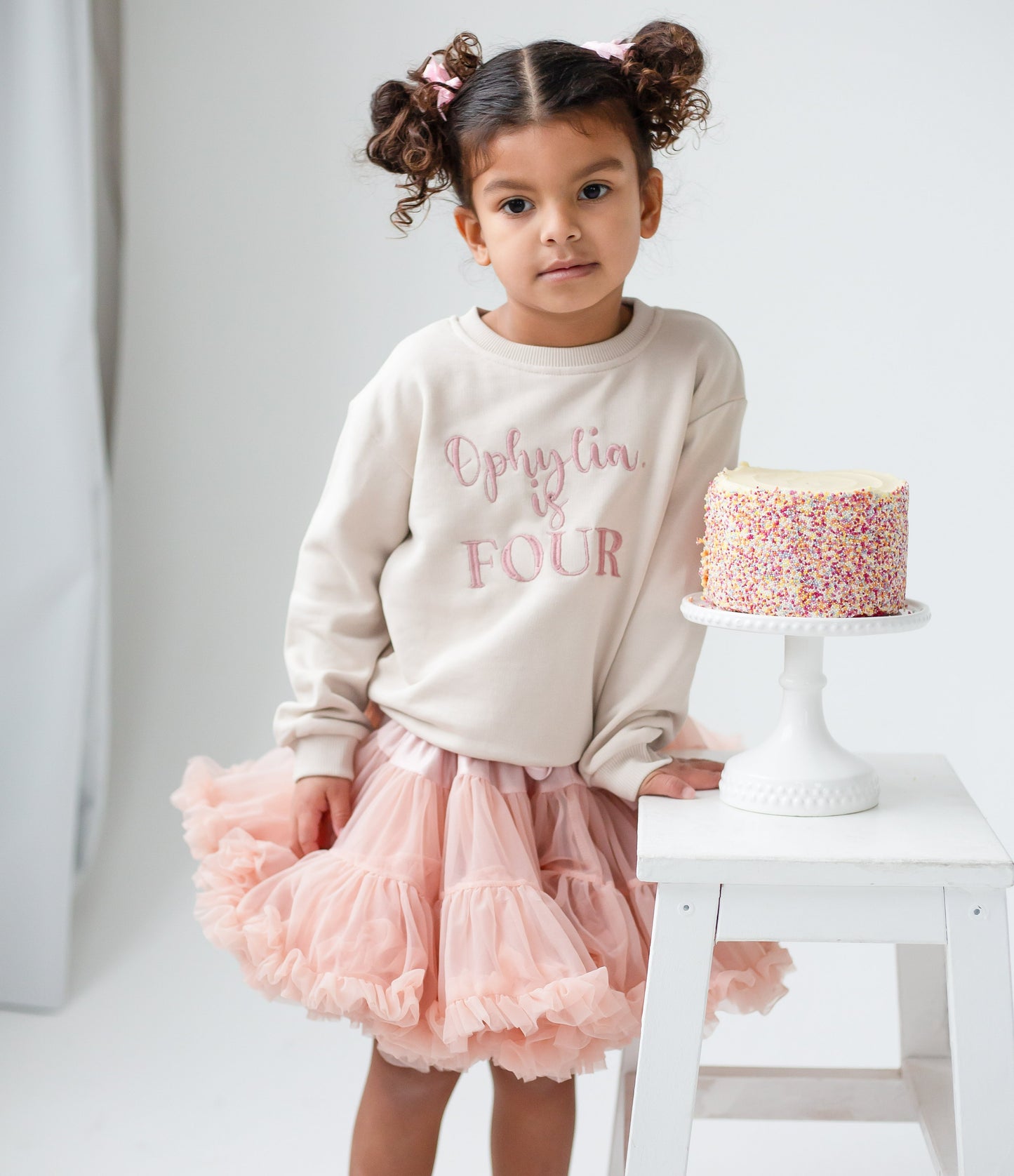 Personalised 'Four' Fourth birthday embroidered sweatshirt