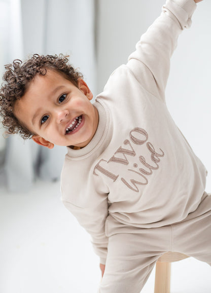 'Two Wild' Second birthday embroidered sweatshirt