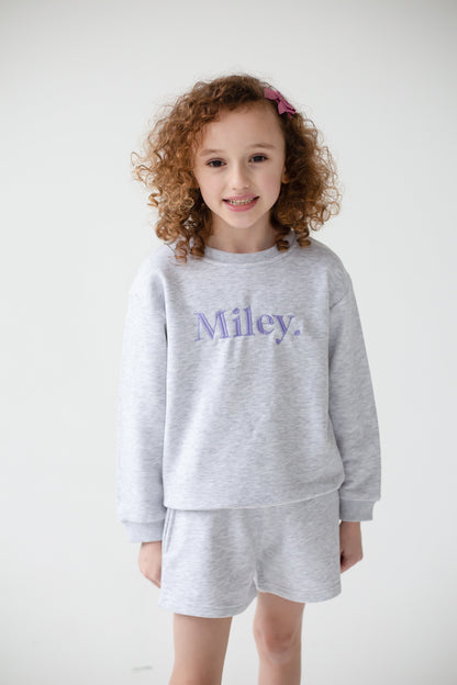 Spring personalised bold name embroidered sweatshirt