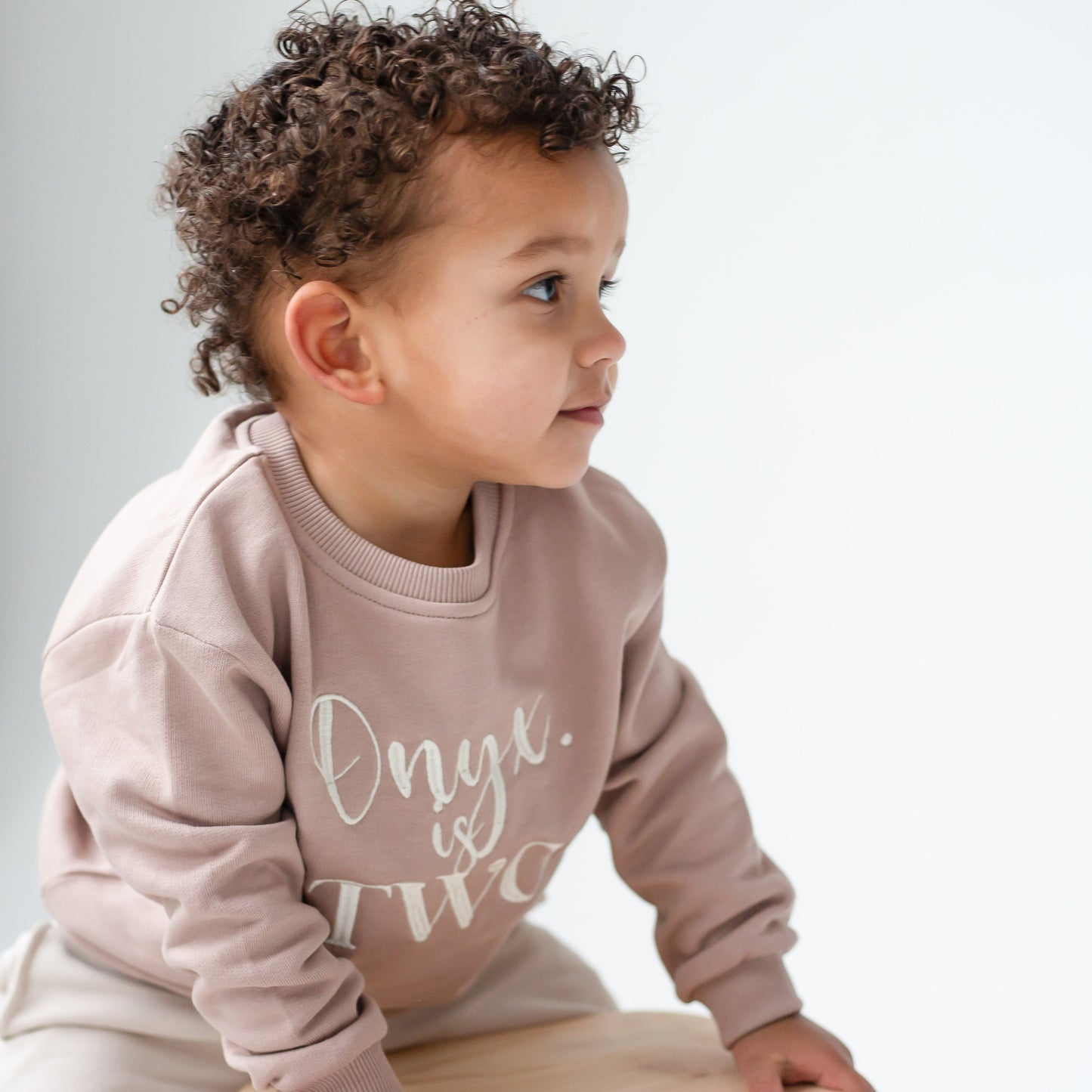 Personalised 'Three' third birthday embroidered sweatshirt