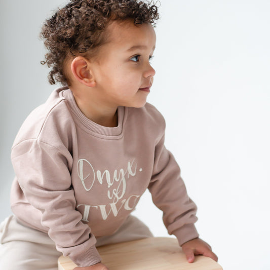 Personalised birthday embroidered sweatshirt - all ages available