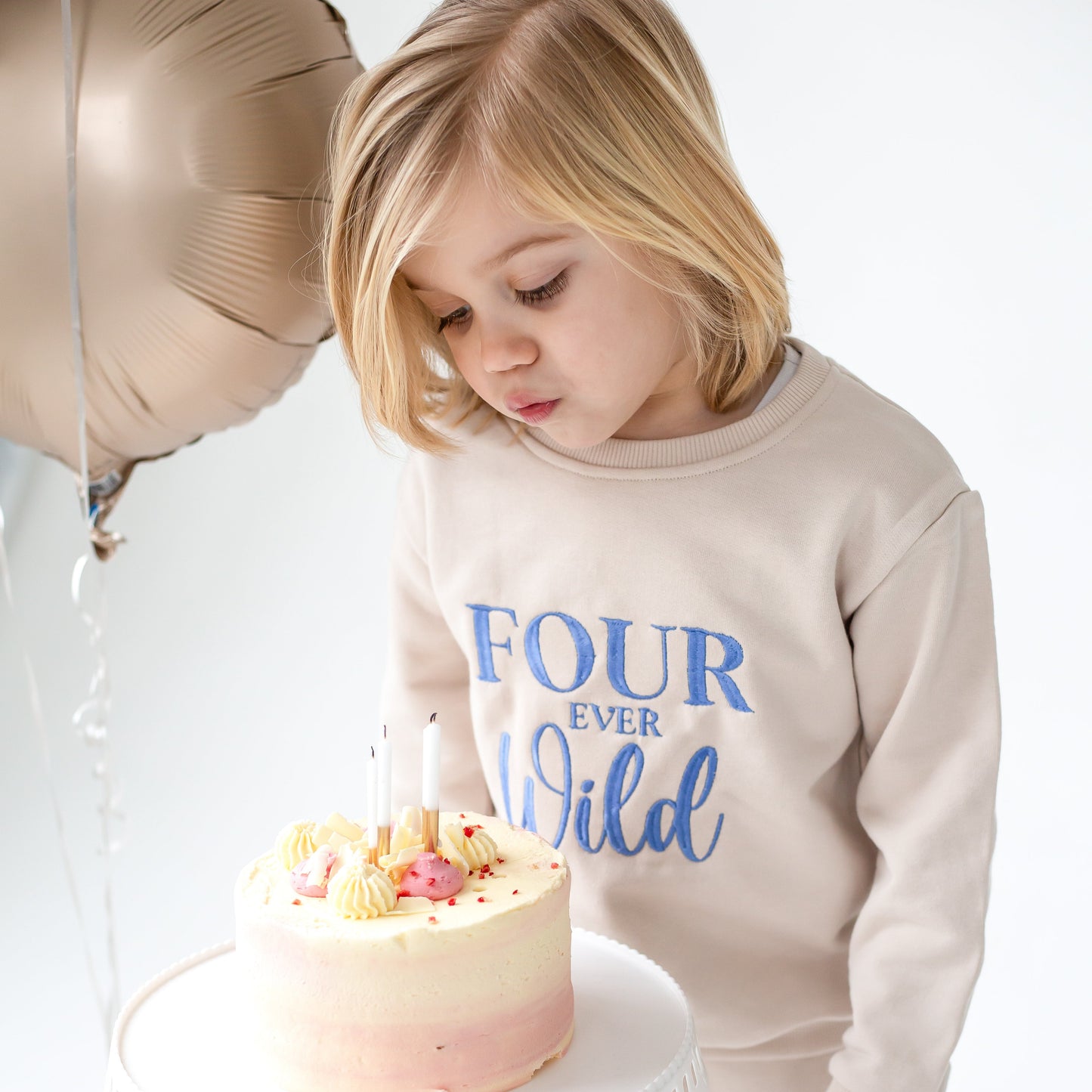 'Four ever Wild' Fourth birthday embroidered sweatshirt
