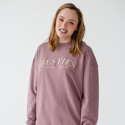 'BESTIES' ladies' embroidered matching mini me sweatshirt