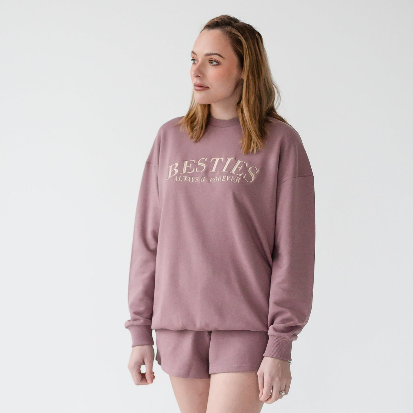 'BESTIES' ladies' embroidered matching mini me sweatshirt