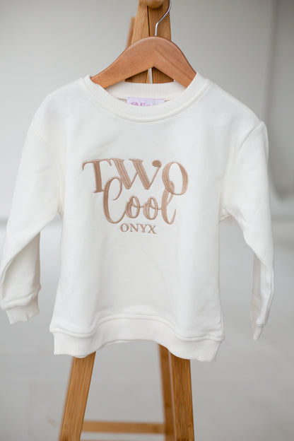'Two Cool' Second birthday personalised embroidered sweatshirt Jumper