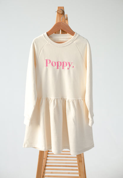 Personalised embroidered name sweater dress