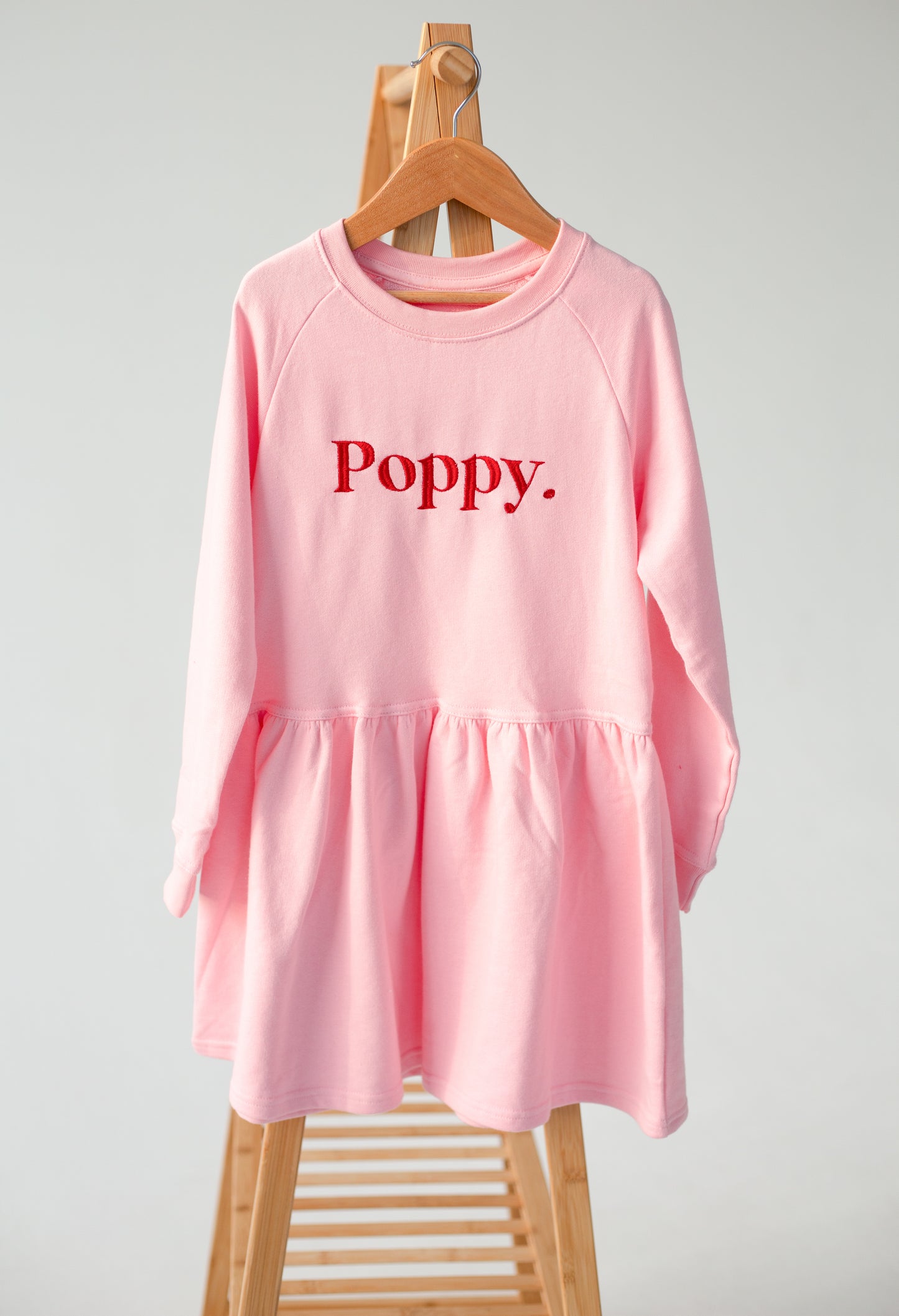 Personalised embroidered name sweater dress