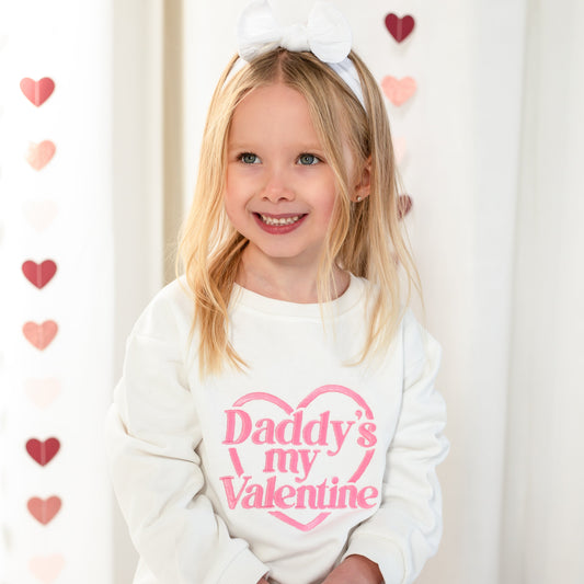 Valentines 'Daddy's my Valentine' heart embroidered sweatshirt
