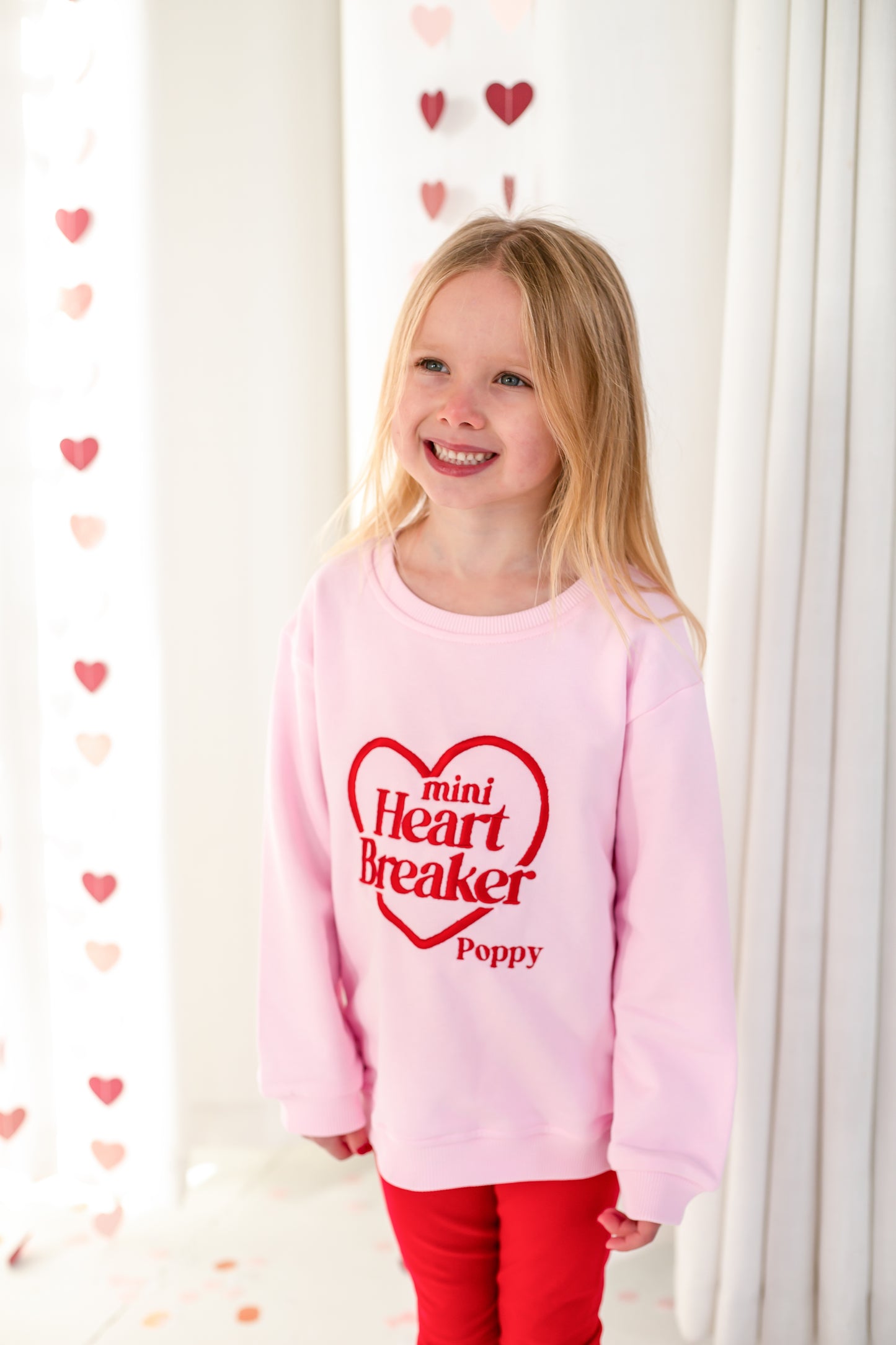 Valentines 'Mini Heartbreaker' personalised name embroidered sweatshirt