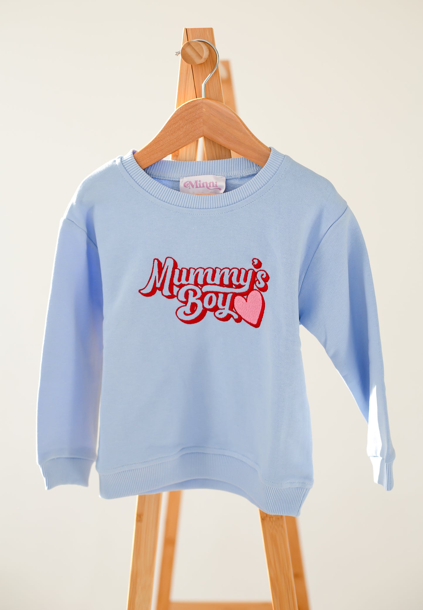 'Mummy's Boy' retro embroidered sweatshirt