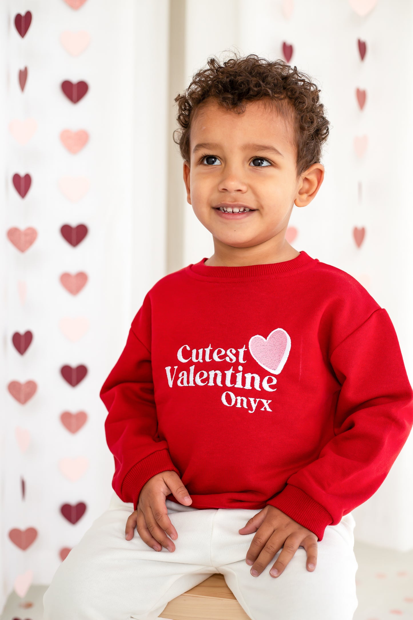 Valentines 'Cutest Valentine' personalised name embroidered sweatshirt