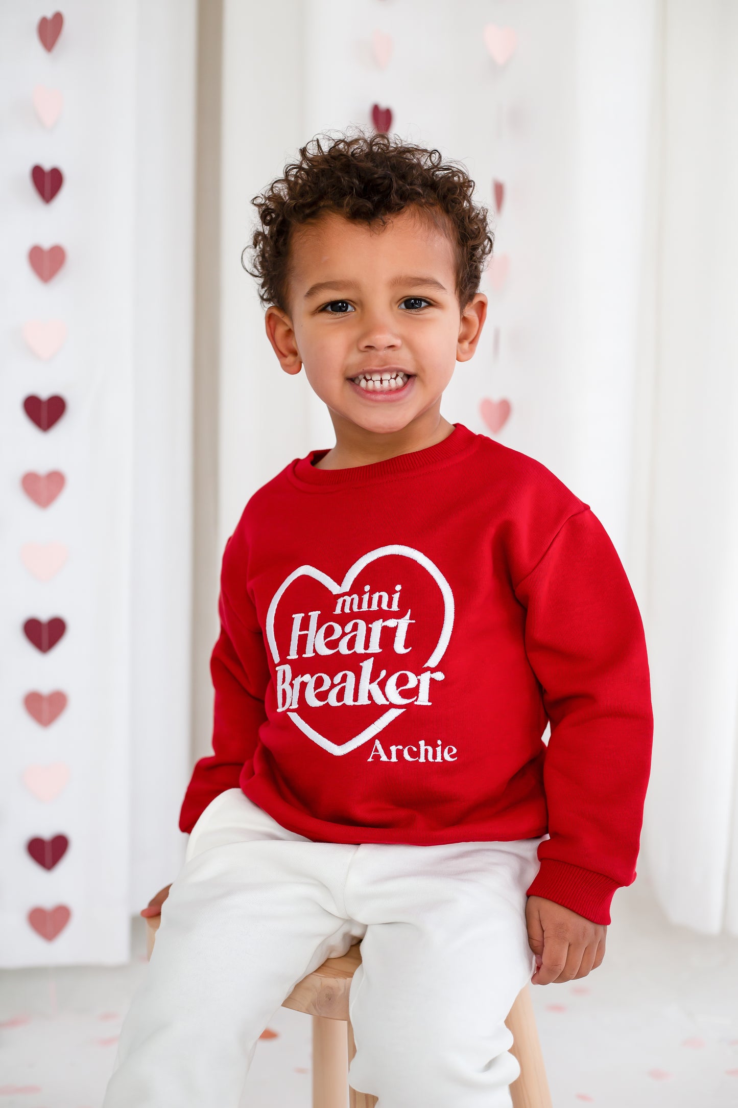 Valentines 'Mini Heartbreaker' personalised name embroidered sweatshirt