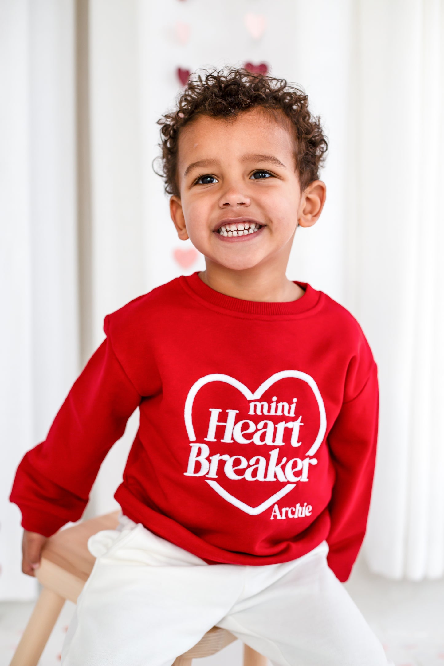 Valentines 'Mini Heartbreaker' personalised name embroidered sweatshirt