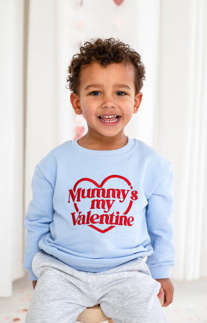 Valentines 'Mummy's my Valentine' heart embroidered sweatshirt