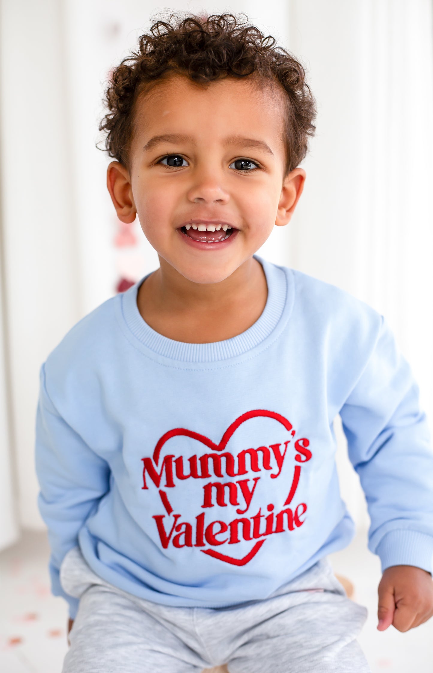 Valentines 'Mummy's my Valentine' heart embroidered sweatshirt