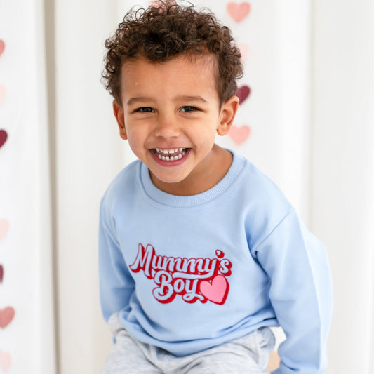 'Mummy's Boy' retro embroidered sweatshirt