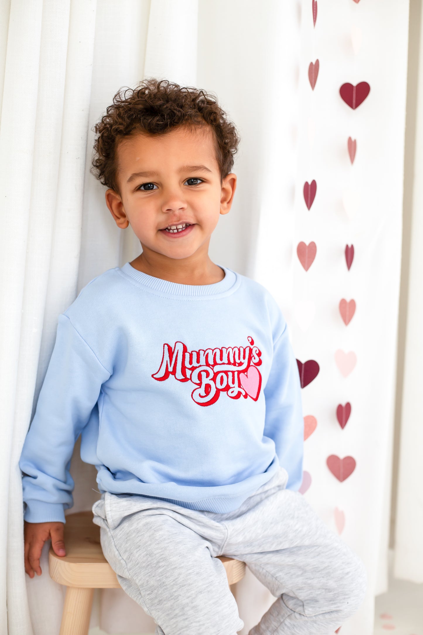 'Mummy's Boy' retro embroidered sweatshirt