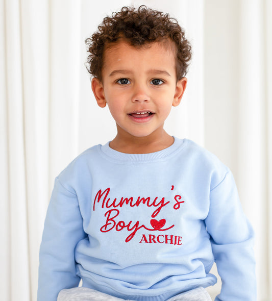 'Mummy's Boy/Girl' personalised name embroidered sweatshirt