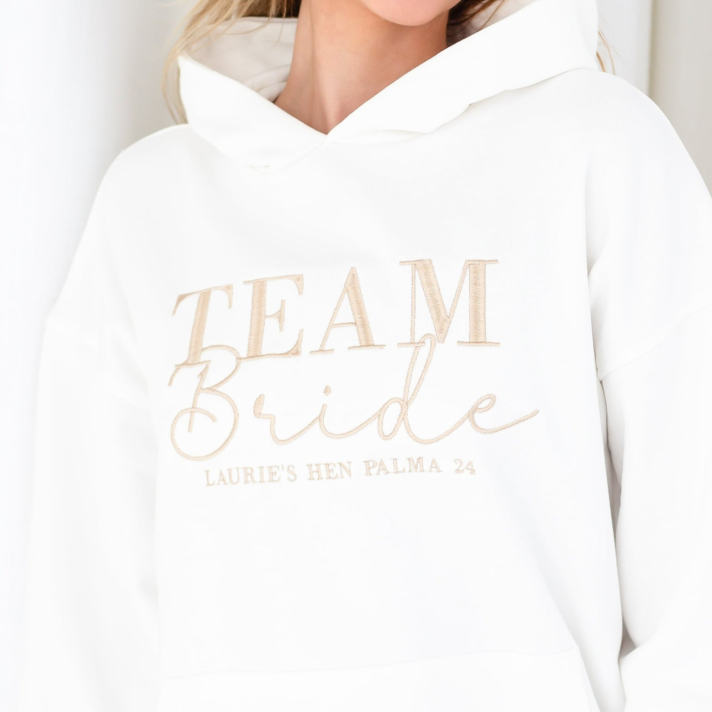 Personalised Embroidered 'TEAM BRIDE' hoodie