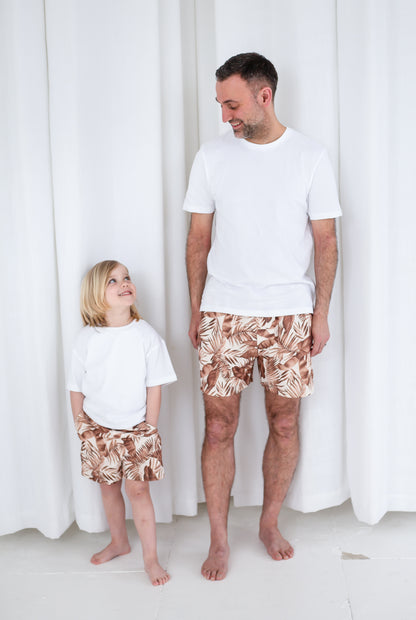 Girls jungle print swimsuit with matching turban