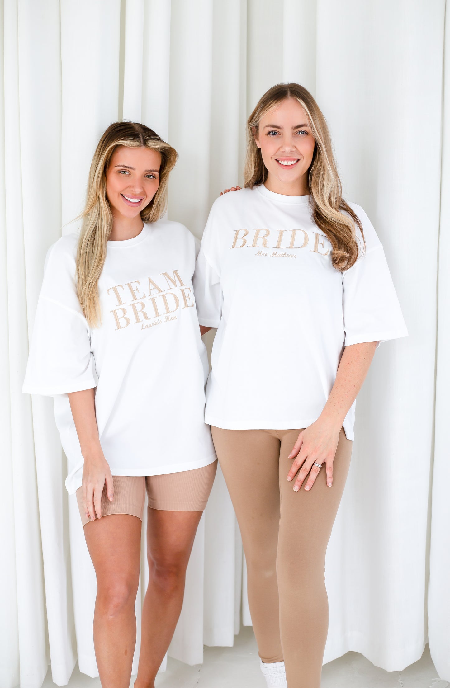 Personalised Oversized Embroidered 'Team Bride' t shirt