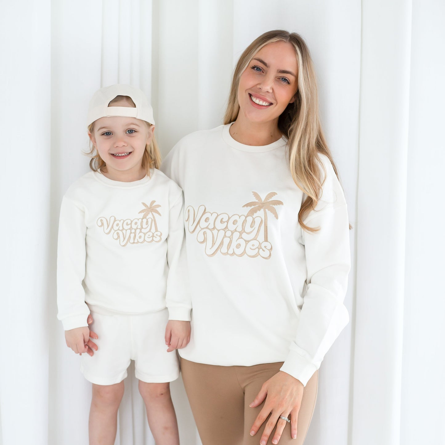 Ladies 'Vacay Vibes' embroidered holiday mini me sweatshirt