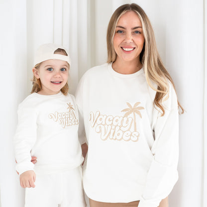 Child's 'Vacay Vibes' embroidered mini me holiday sweatshirt